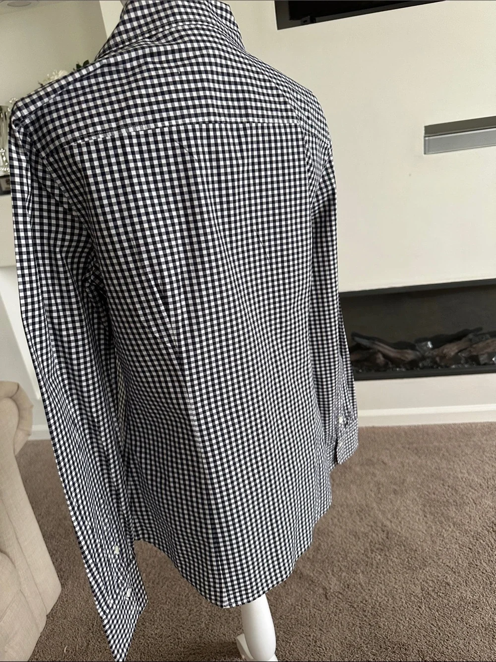 J. Crew Black and White Gingham Button-Down Shirt
